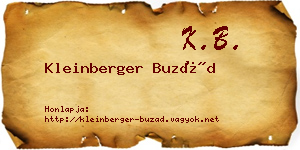 Kleinberger Buzád névjegykártya